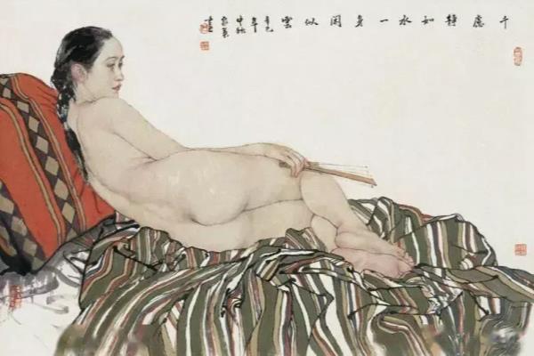 工笔画大师作品欣赏（当代工笔画名家何家英的国画人体画）.